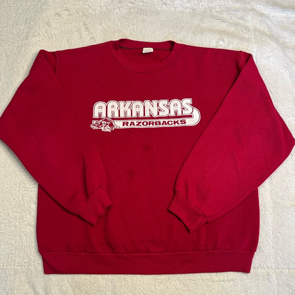 Vintage 70s Russell Athletic NCAA Arkansas Razorbacks Crewneck Sweatshirt Mens M